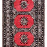 Vintage carpet Uzbek Bukhara handmade 65cm x 170cm 1960s, 1C712