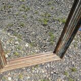 Rectangular polychrome teak mirror
