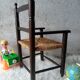 Fauteuil ancien paillé enfant vintage
