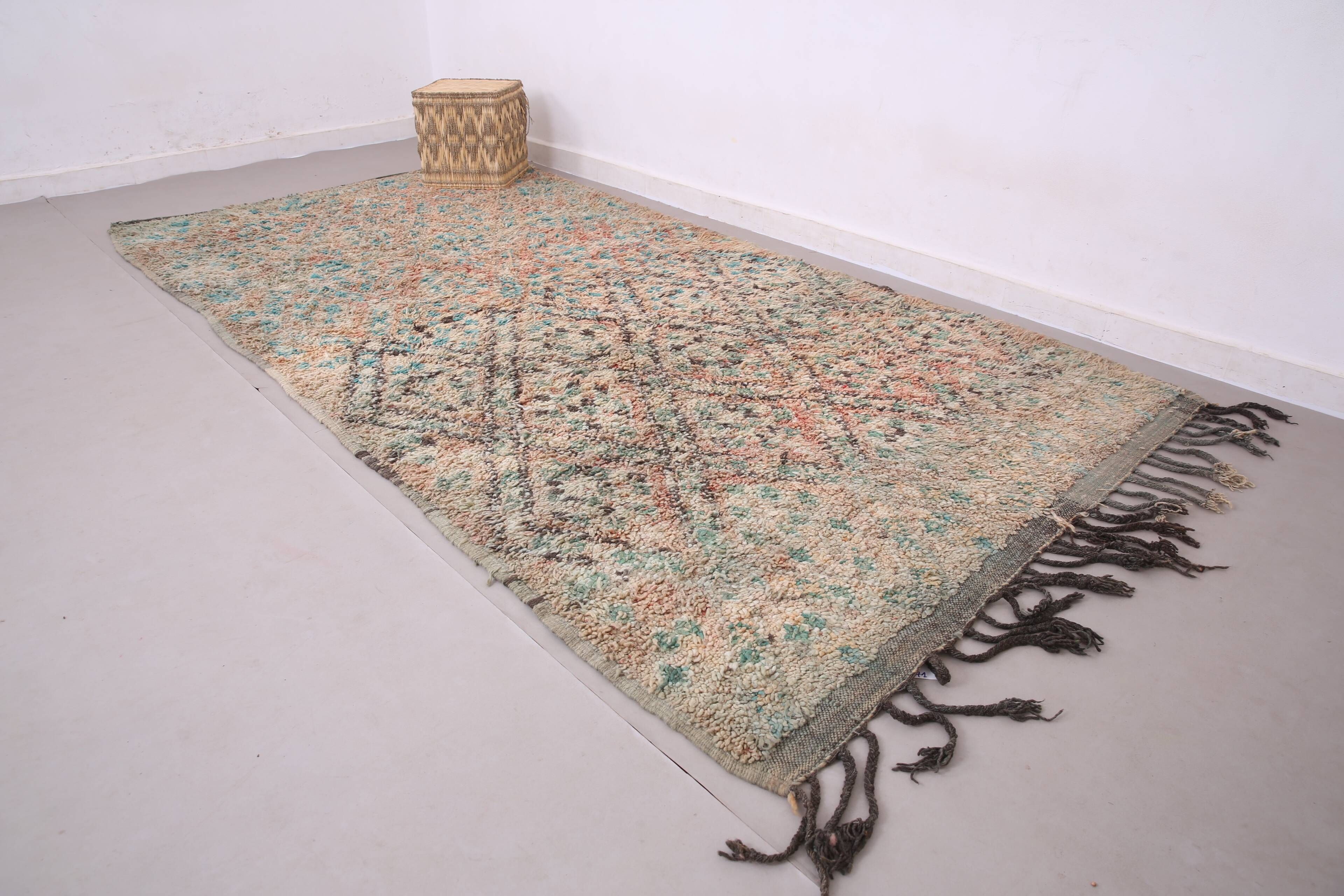 Tapis en laine marocain vintage 173 x 339 cm - Tapis fait main berbère style bohème