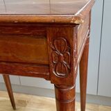 Small living room side table in solid cherry and veneer, Louis XVI style