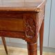 Small living room side table in solid cherry and veneer, Louis XVI style