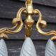 French Bronze Birdcage Chandelier: Louis XV Style 3-Branch Light