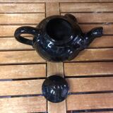 Old vintage black ceramic elephant shaped teapot #a474