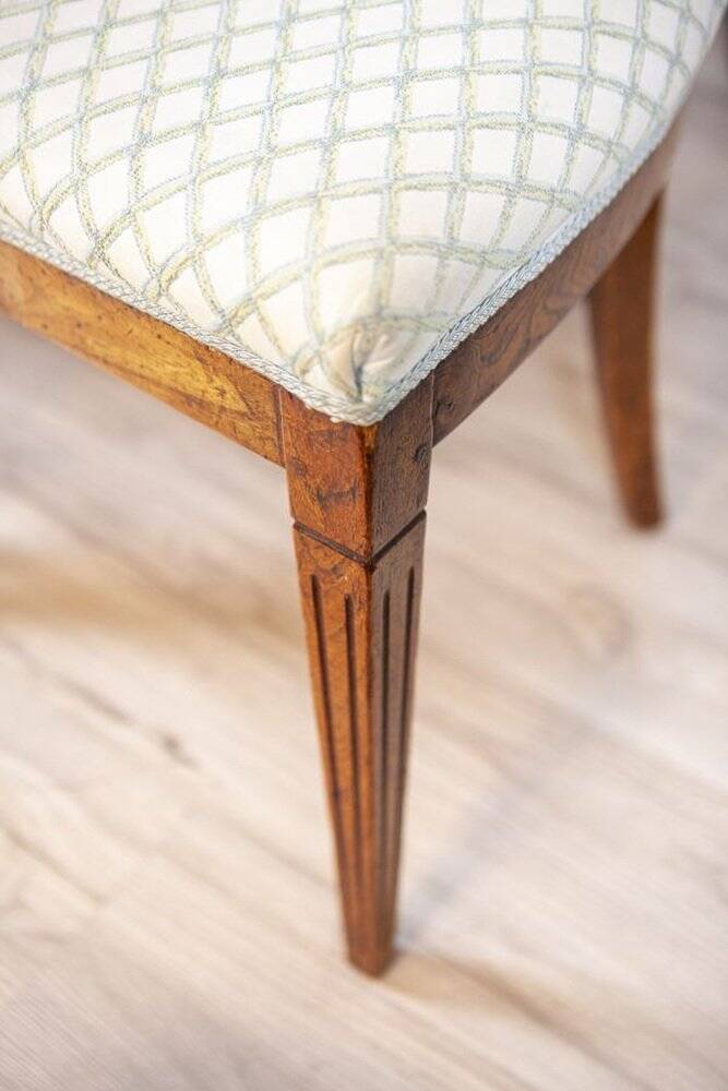 Vintage Elm Chairs in White Upholstery, 1950s, Set of 5