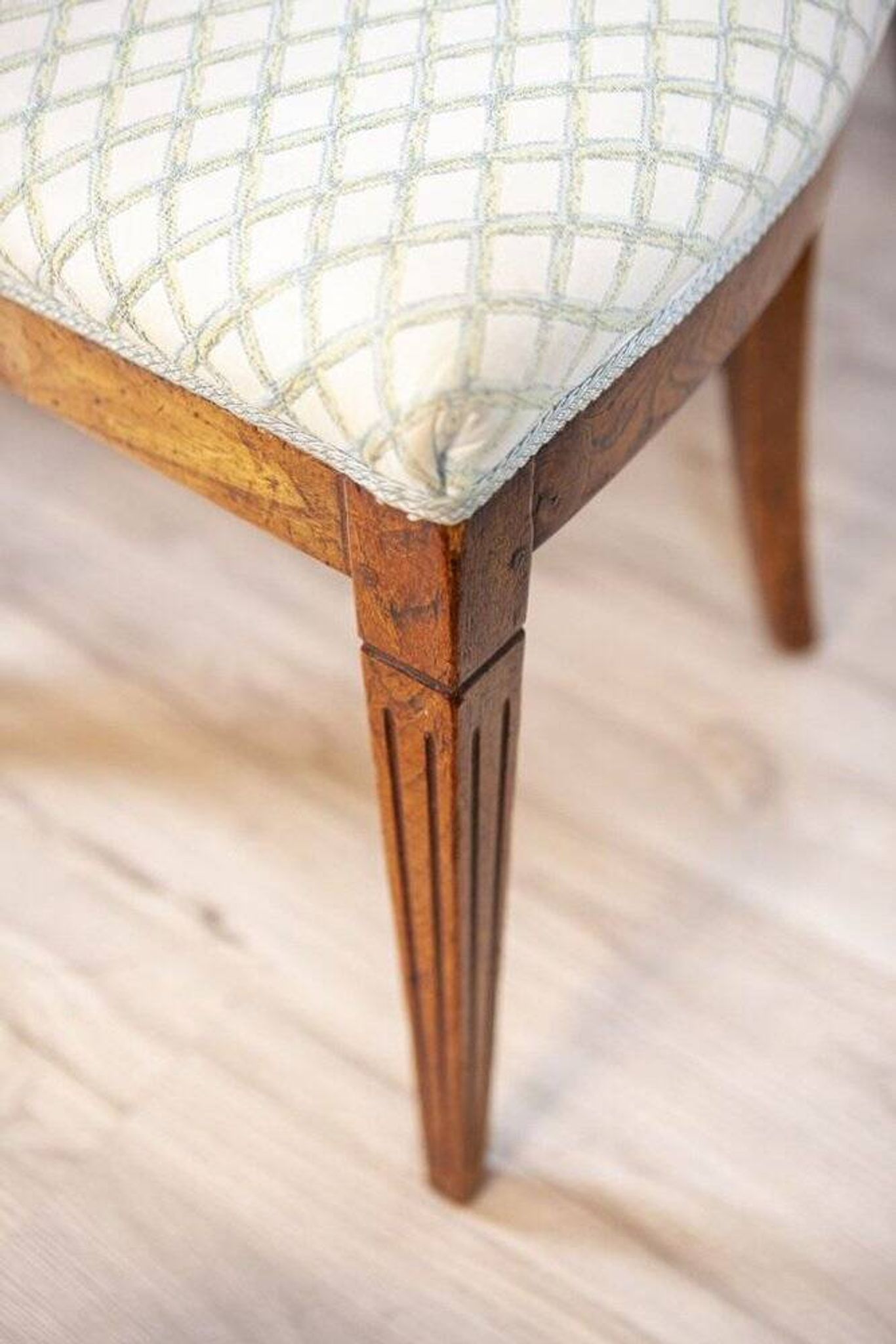 Vintage Elm Chairs in White Upholstery, 1950s, Set of 5