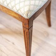 Vintage Elm Chairs in White Upholstery, 1950s, Set of 5