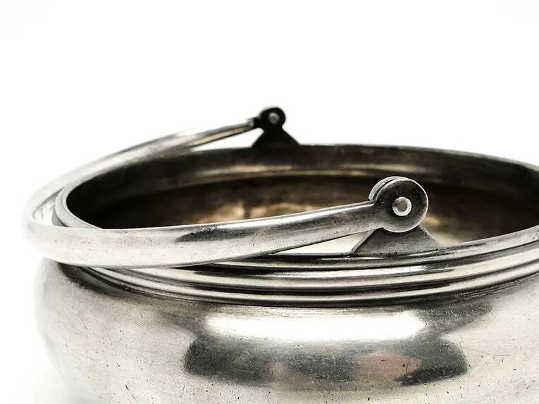 Basket sugar bowl, silver-plated brass, Germany, 1920s