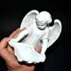 Antique angel font in biscuit porcelain from Sèvres signed MF