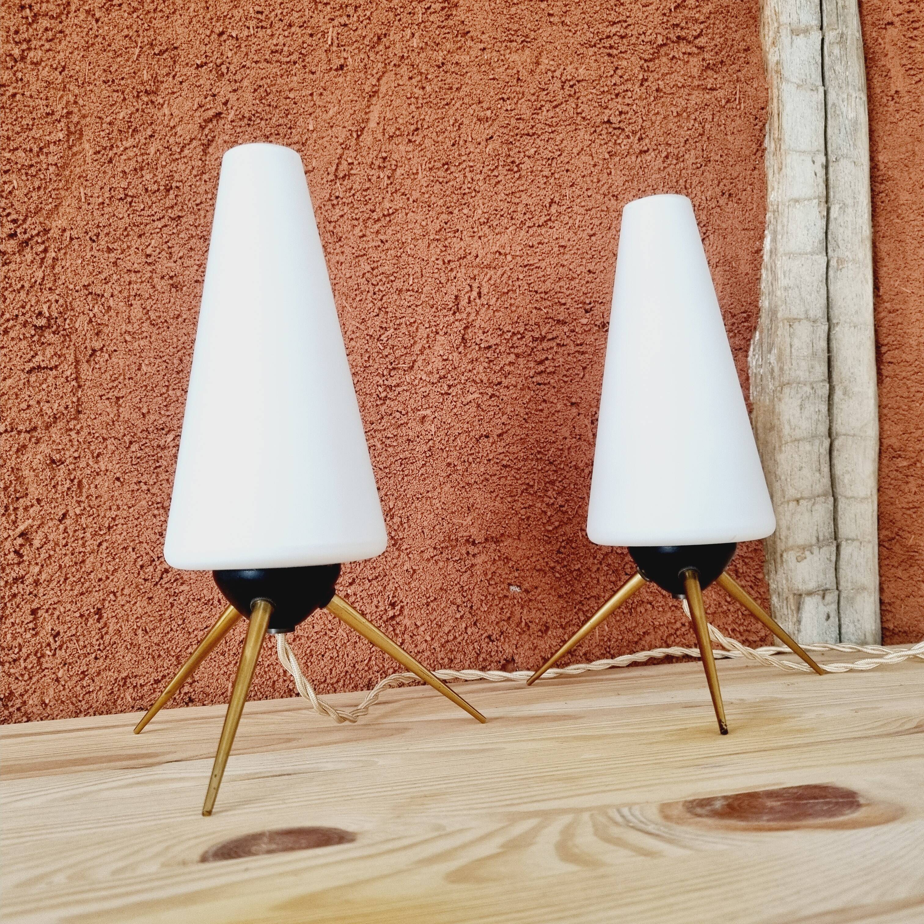 Art Deco bedside lamps, pair