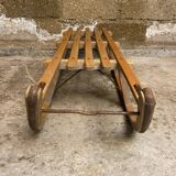 Vintage Davos wooden & metal sled for winter sports