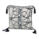 Square cushion, cover and insert, black and white. Ella model.