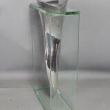 By Lisa Mori vase cast aluminum & glass flawless 34 cm