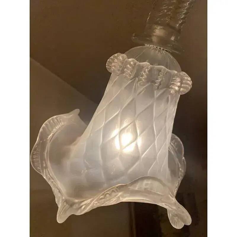Italian Style Murano Glass in Transparent and Sand Chandelier by Simoeng