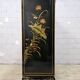 Vintage Chinese cabinet with gold leaf, flowers and peacock/ bohemian