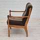 1970s, Danish design, oak wood armchair in furniture wool.