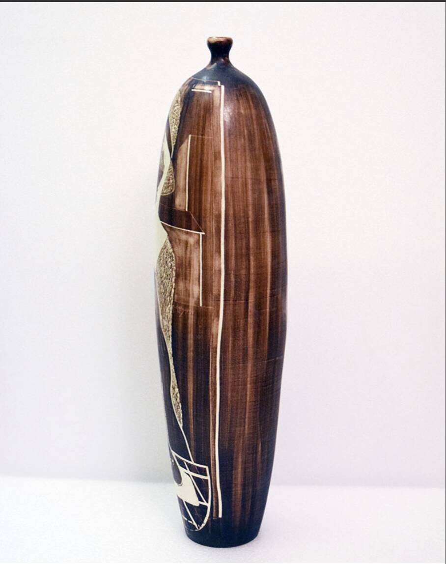 Large Ceramic Vase From Faenza With Engraved Decoration, 1970s