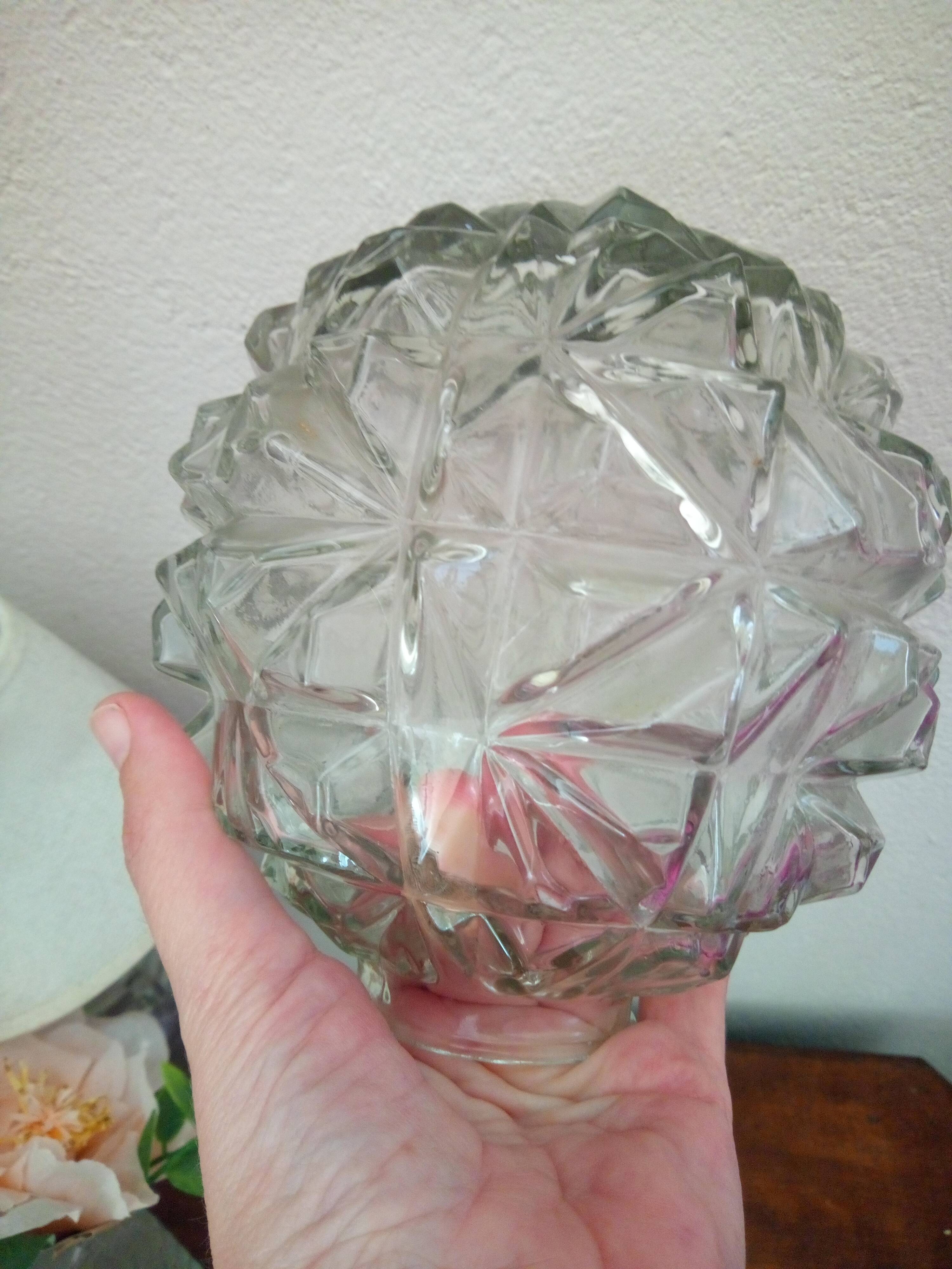 Abat jour tulipe en verre vintage