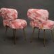 Pair of pink Pelfran moumoute chairs from the 60s and 70s