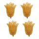 Set of Four Venetian Gold Graniglia “Leaf” Murano Glass Wall Sconcess