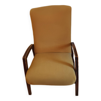 Vintage armchair in mustard fabric