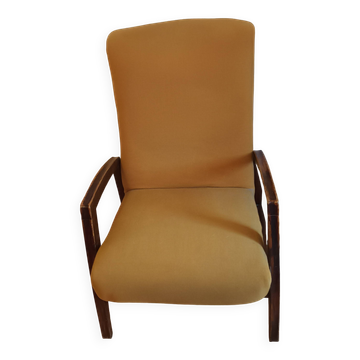 Vintage armchair in mustard fabric