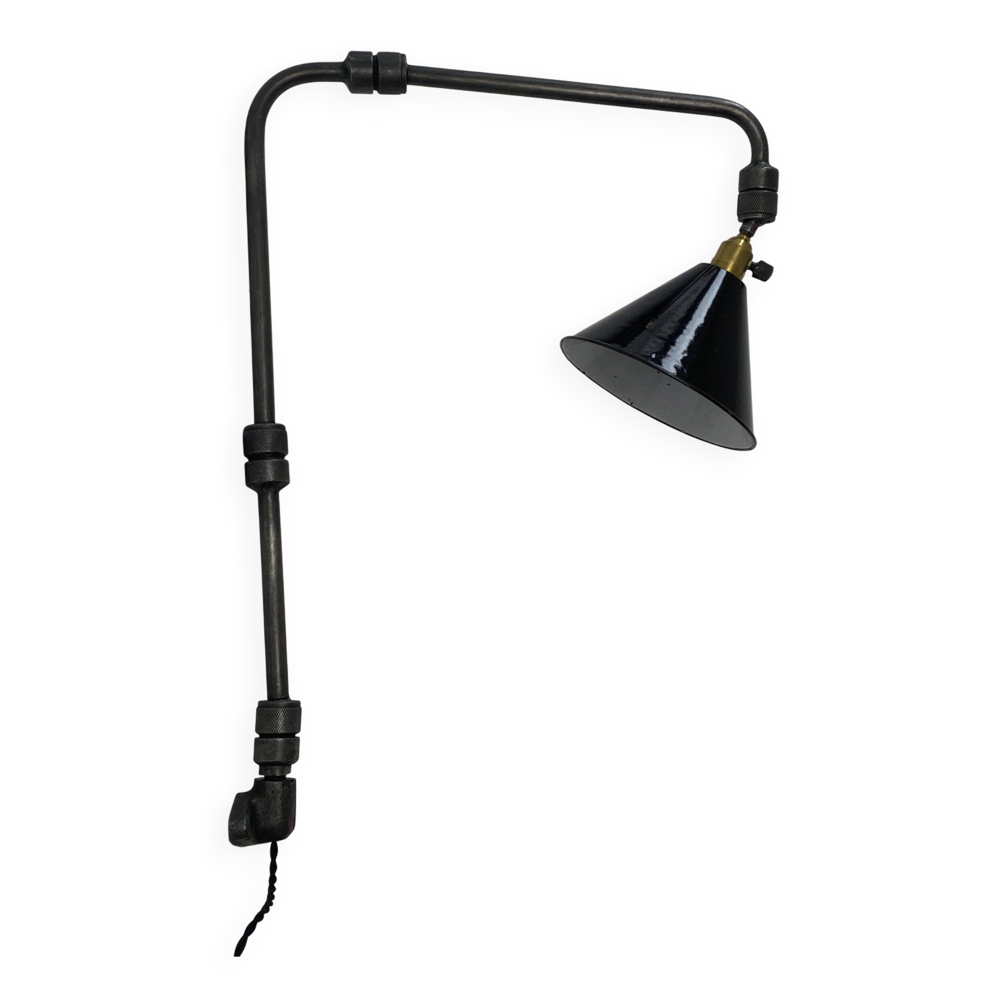 Vintage industrial three-arm wall light