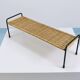 Carl Aubock side table, flower bench, iron, rattan, wicker, Austria, 1950s