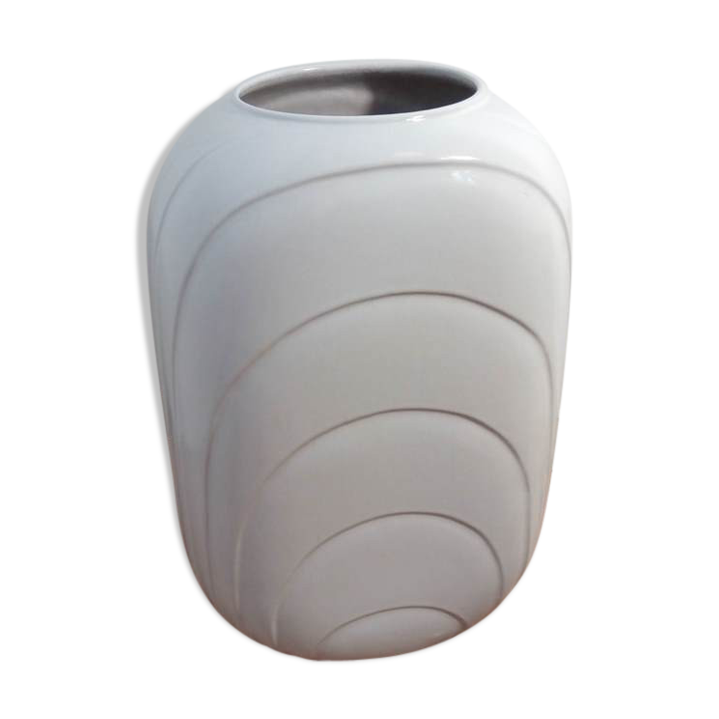 Monumental white ceramic vase West Germany 70s
