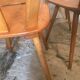 Set of 4 vintage bistro style chairs in beech circa 1960