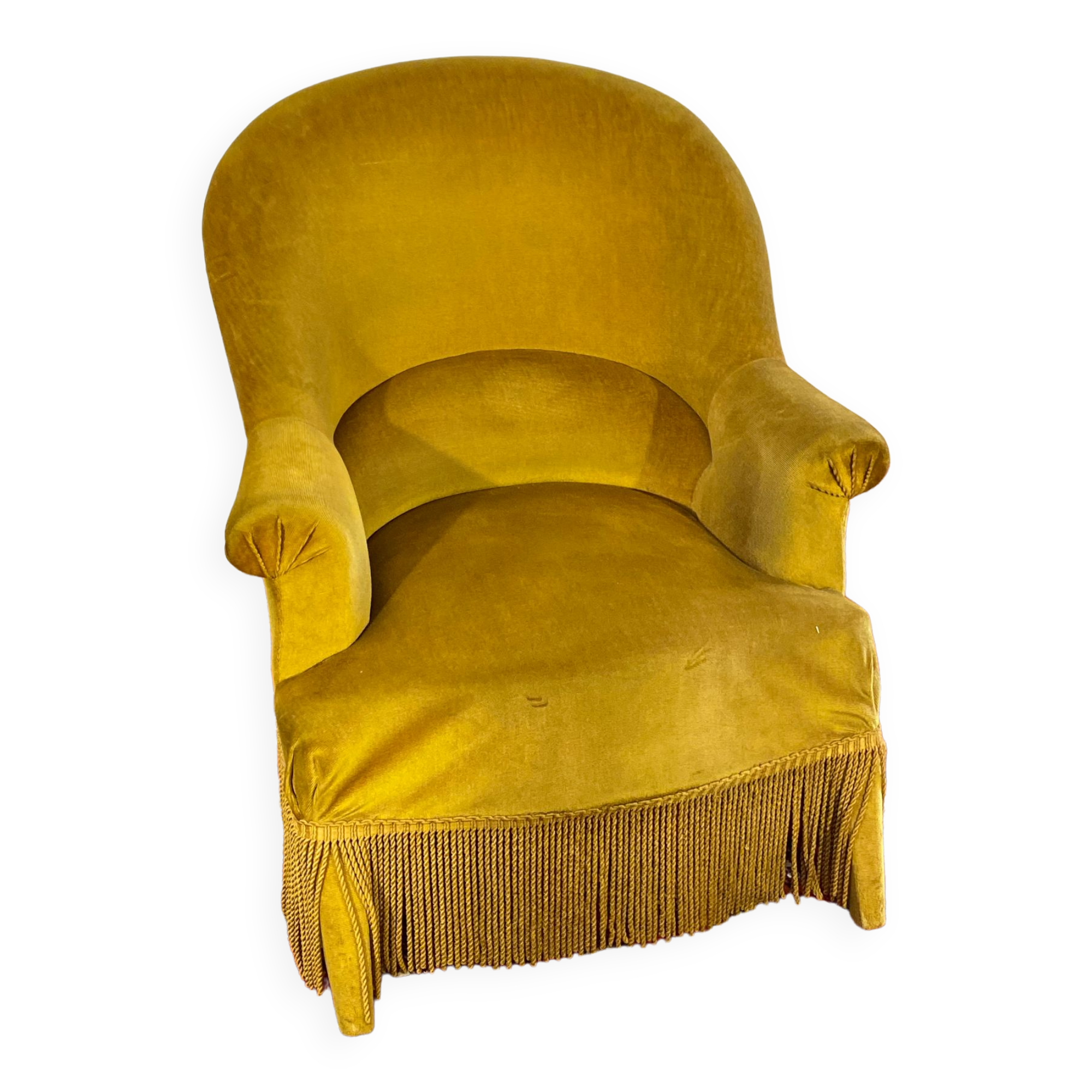 Toad armchair style Napoleon III Mustard
