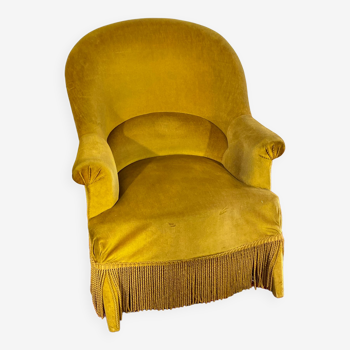 Fauteuil Crapaud style Napoléon III Moutarde