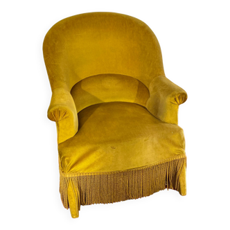 Toad armchair style Napoleon III Mustard