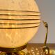Vintage globe-laying lamp in white Clichy glass gold stripes.