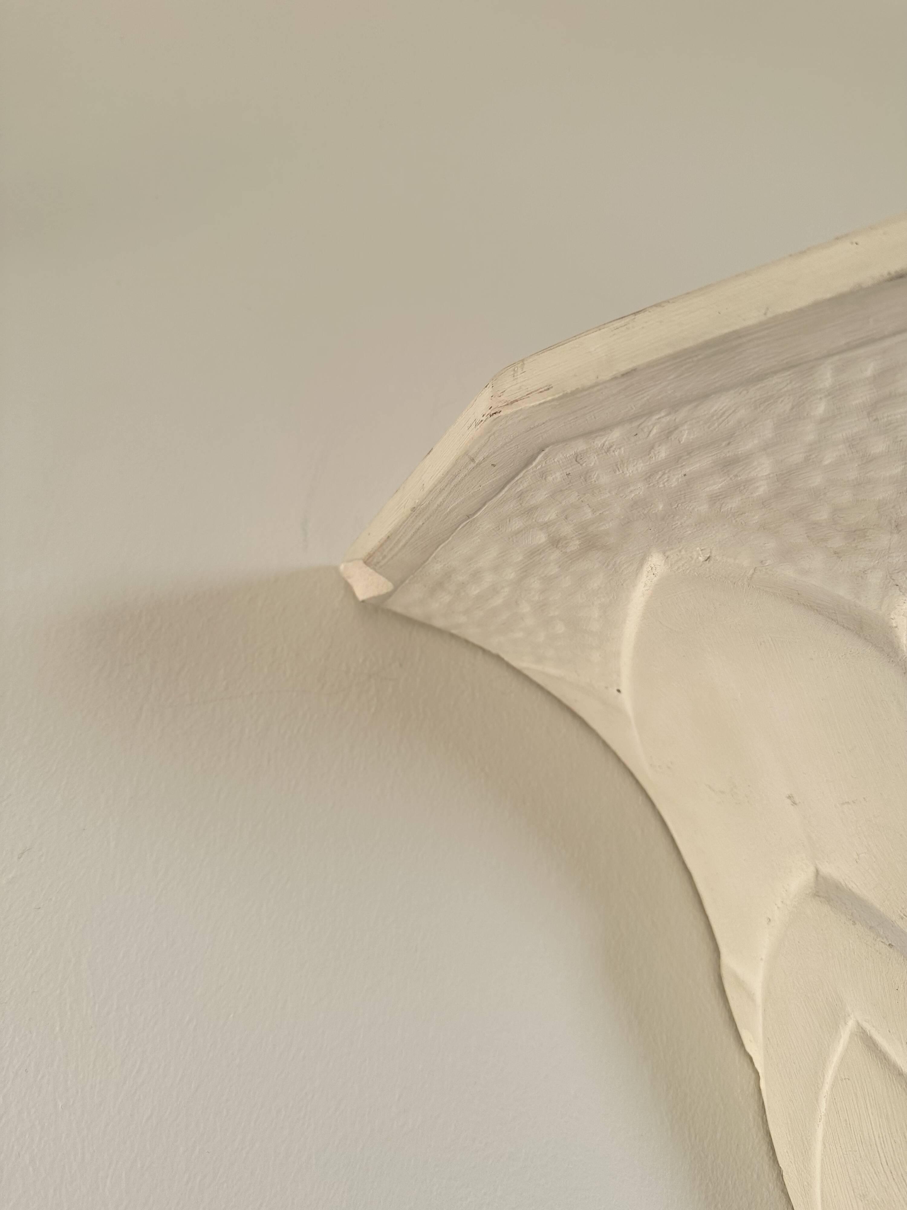 Pair of plaster wall sconces, palmette decoration, 20th century