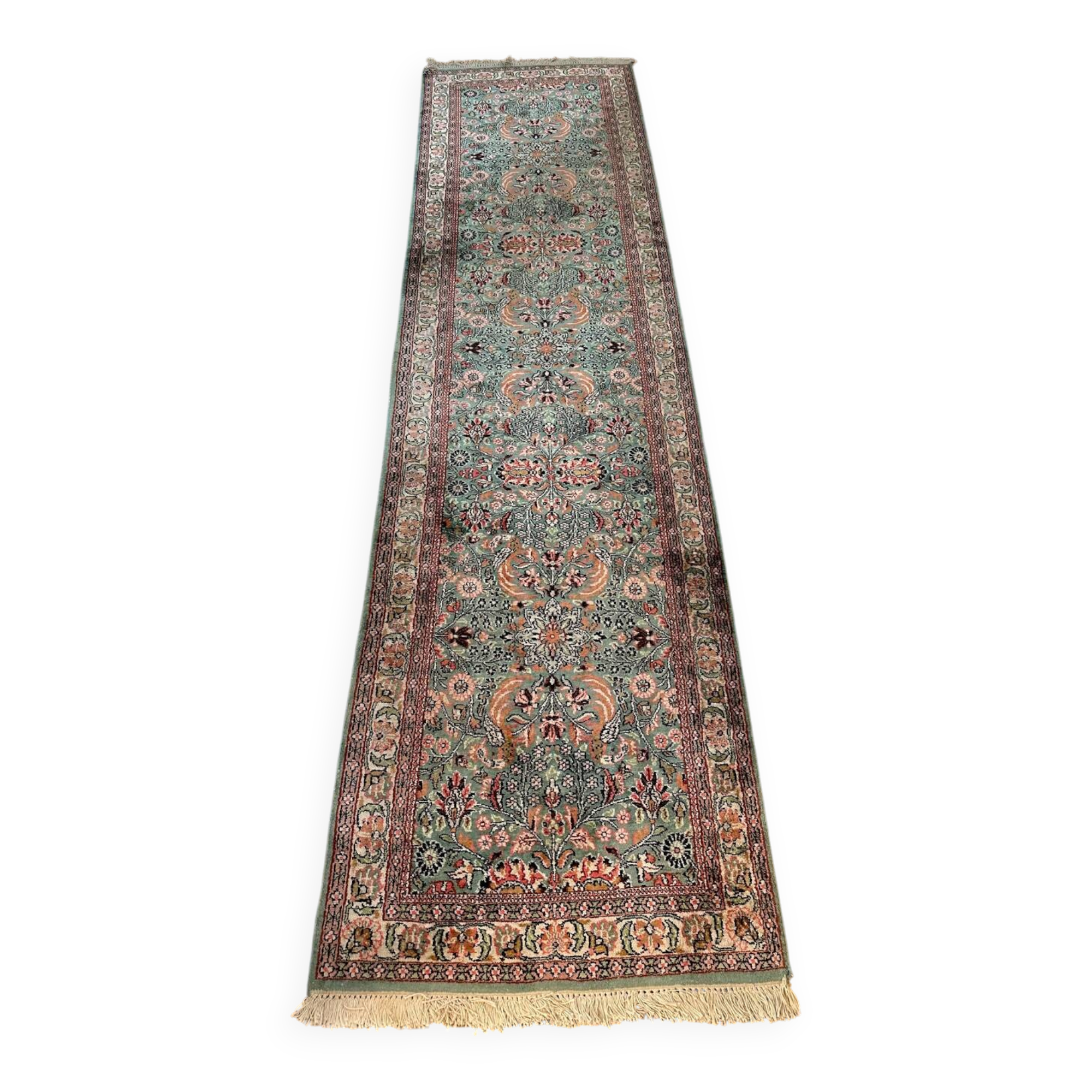 Antique Indian runner rug 301x81