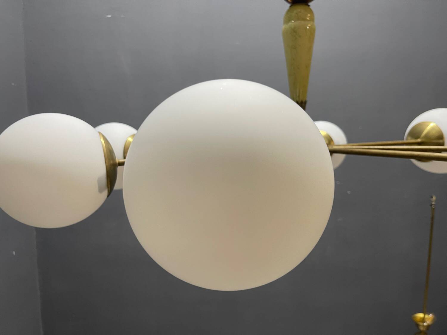 Italian Sputnik Brass Chandelier 1950’s
