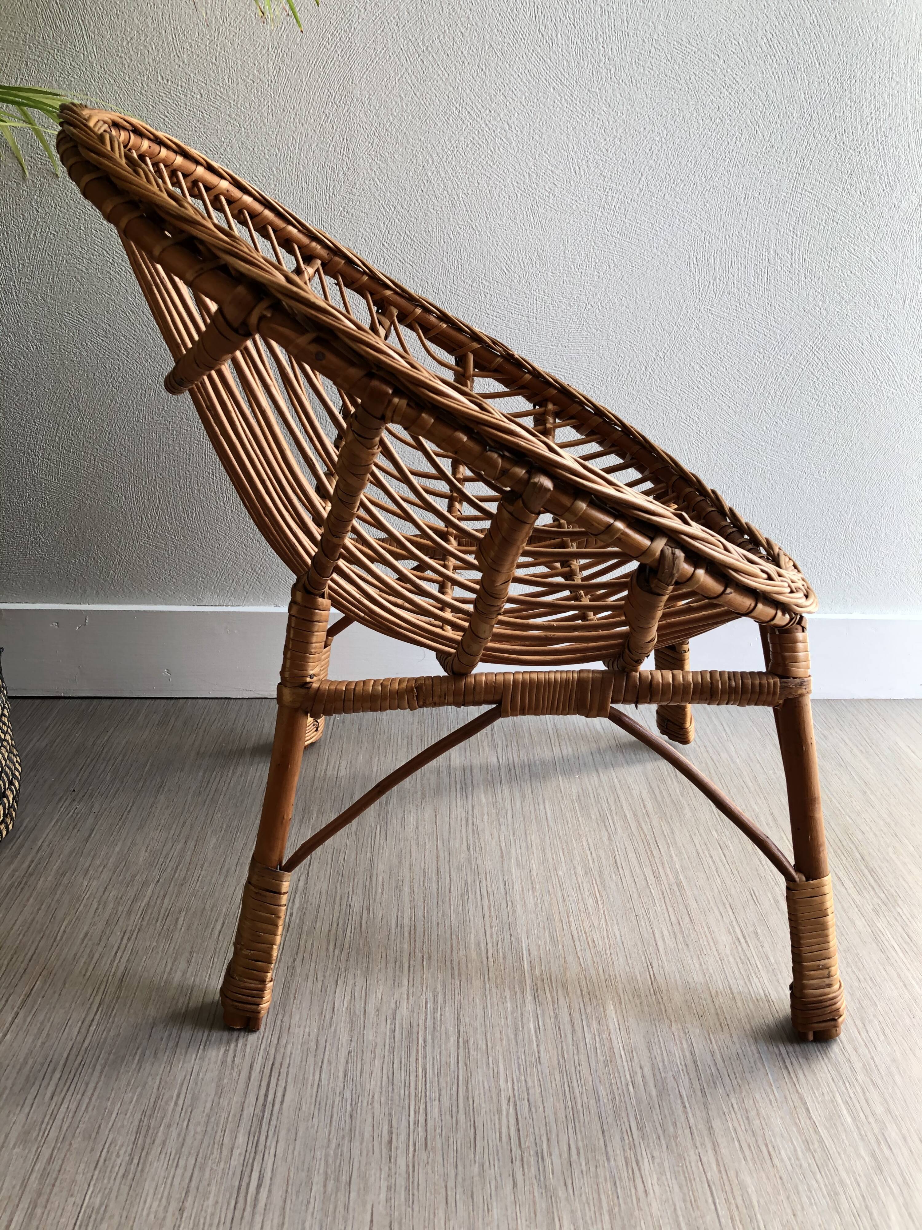 Vintage rattan armchair
