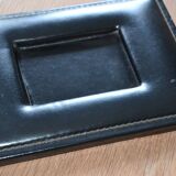 Antique crystal ashtray with its leather stand