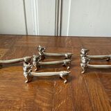 Set of 6 silver-plated cat knife rests