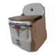 White flowered porcelain salt box