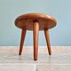 Modernist tripod stool in solid wood, 1950s