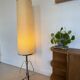 Vintage chrome lamp / floor lamp with its metal-edged shade