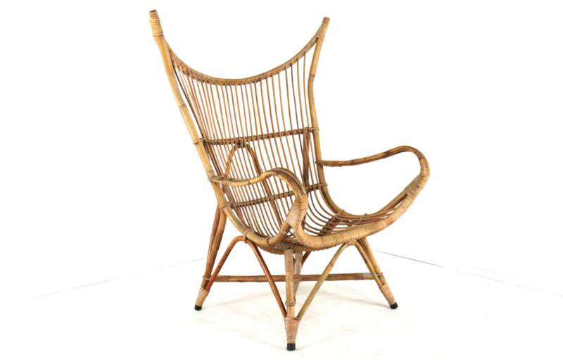 Rattan Armchair XL - mid century modern - japandi - very rare model