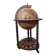 Vintage globe bar with storage for bottles and glasses.