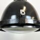 Industrial Black Enamel Factory Spotlight with Convex Glass Cover, 1960s