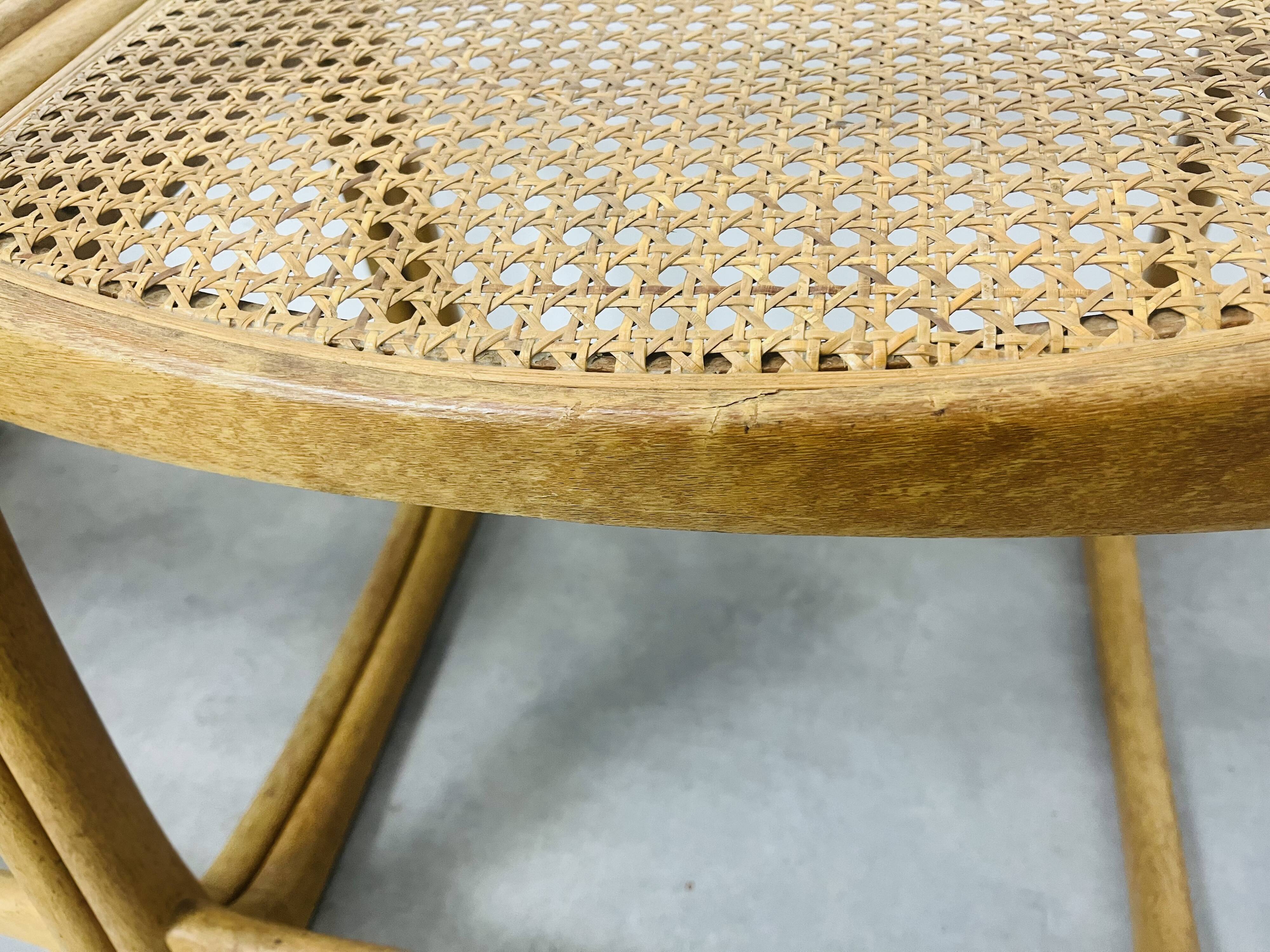 6 Baumann Bémol sled chairs in cane