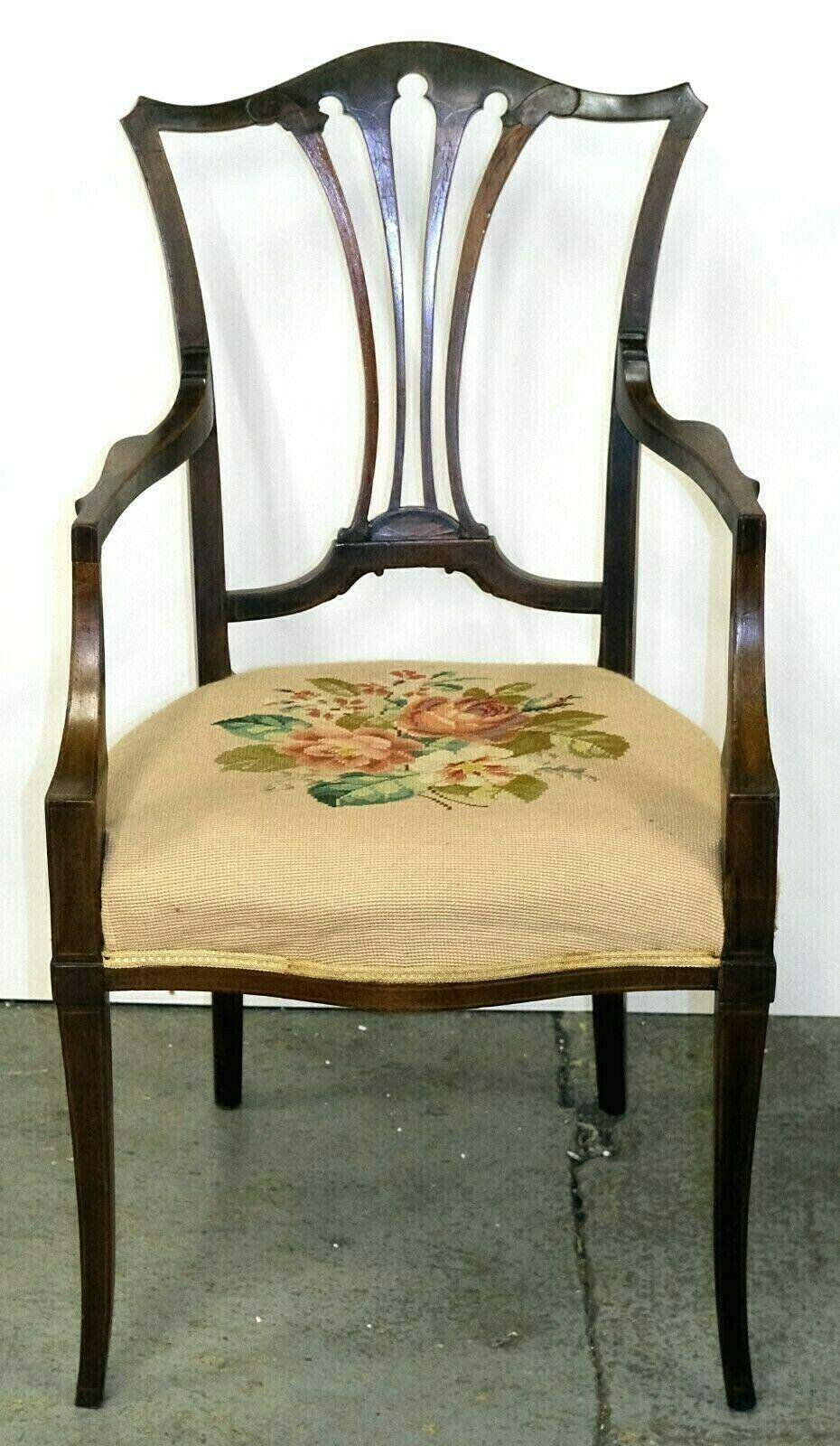Hepplewhite armchair in hardwood on delicate legs with original seat.