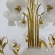 Lustre milieu du siècle avec fleurs en verre, années 1970