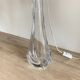 Pair large clear crystal val saint lambert table lamps - belgium 1950's